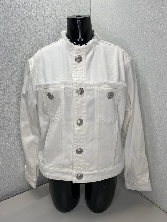 Zadig & Voltaire Women’s Kaely Destroy Denim Jacket Size S Judo White - Picture 1 of 11